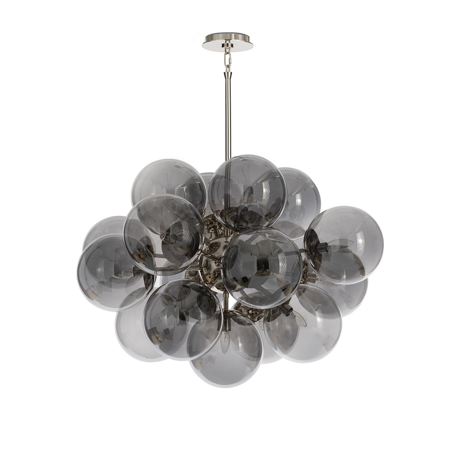 Shine Chandelier (Polished Nickel with Smoke Glass) | Regina